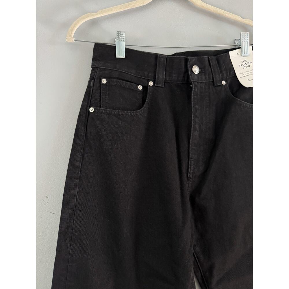 NWT Madewell The Balloon Jeans Black Size 24 Wide Leg Barrel 100% Cotton - Picture 6 of 11
